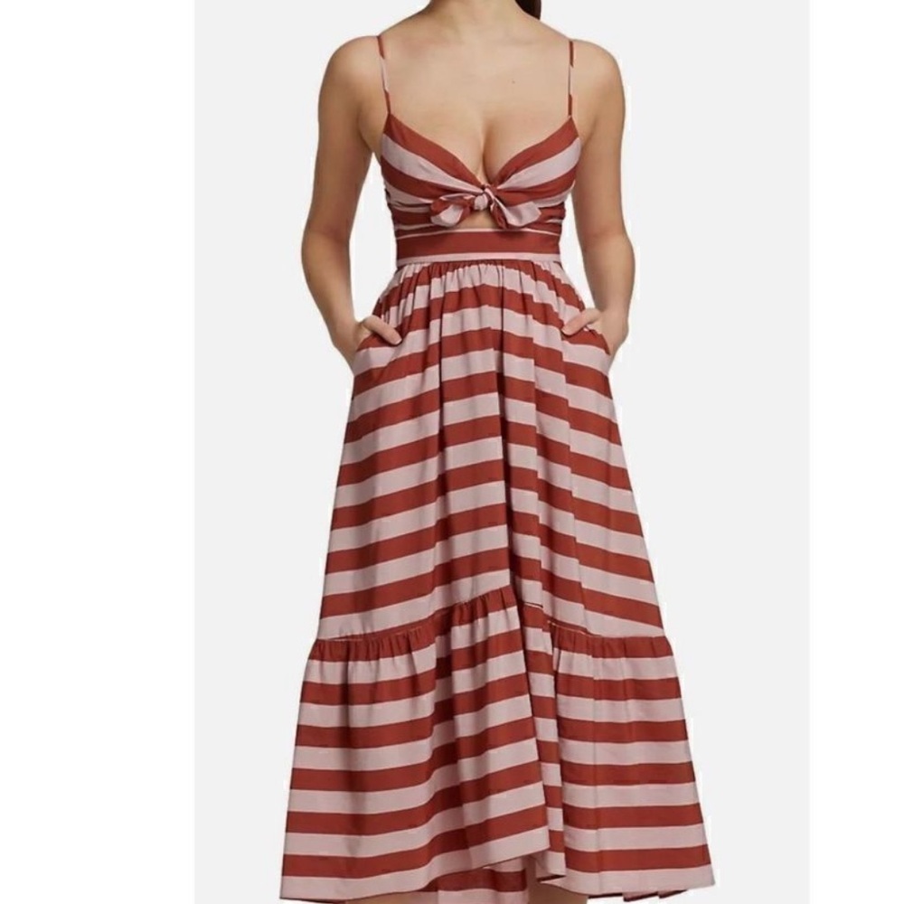 A.L.C. Laurel Maxi Dress in Rust & Lavender Stripe - Picture 2 of 10